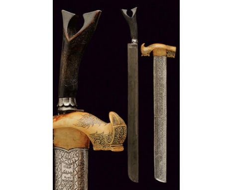 dating: Second quarter of the 19th Century provenance: Sumatra, Wide and strong, single-edged blade, in pamor, with round tip