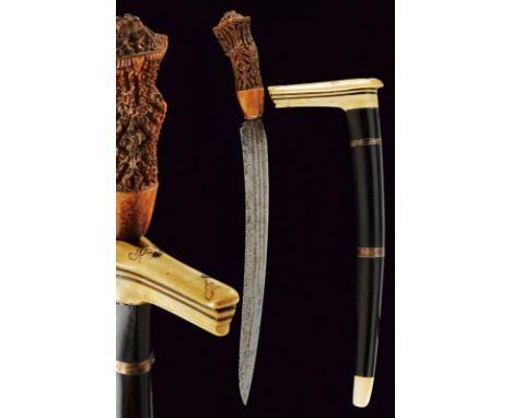 dating: Second half of the 19th Century provenance: Aceh, Strong, curved, single-edged blade and triple groove, chiselled bac