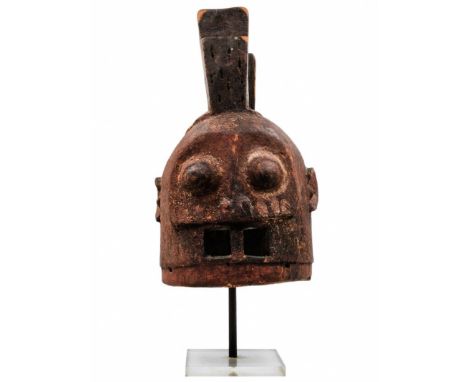 African Elephon mask, also called Epa mask, of the Yoruba people, from Nigeria. Made of carved wood coated with a layer of cl