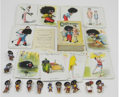 De la rue & Co Golli card game and badges, the boxed card game with Florence Upton illustrations and instructions, together w