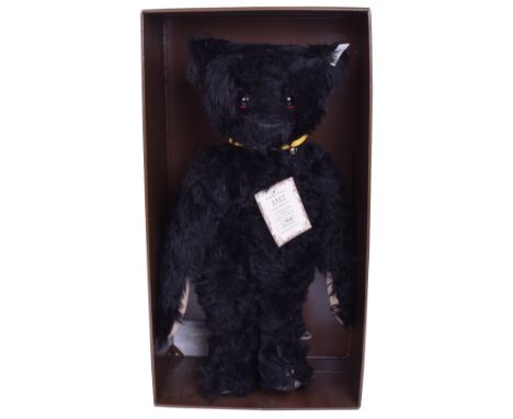 Steiff British collector’s 1912 Limited Edition Black mohair Teddy Bear, 0957/3000, boxed with certificate and label, 17” (43