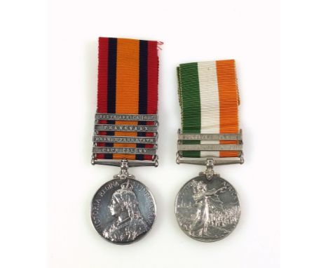 Victoria Queen's South Africa medal with 4 clasps, "Cape Colony", "Orange Free State", "Transvaal", and "South Africa 1902", 
