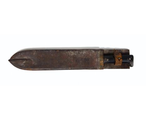 A WWII Second World War British Army Machete bush knife, dated 1944, made in The U.S The machete having a wooden grip secured