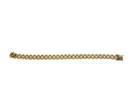 Italian 9ct gold gate-link bracelet, import marks, Birmingham, 1989, 11.8grs