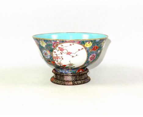 Early 20th Century Chinese, Republican Period, c.1920s, bowl with a flared rim and circular foot, decorated in polychrome ena