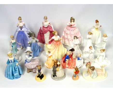 Royal Doulton figure "Red Red Rose", HN 3994, 2394/12500, H.22cm, group "Bedtime Story, 7 other Doulton figures, 3 Bunnykins 