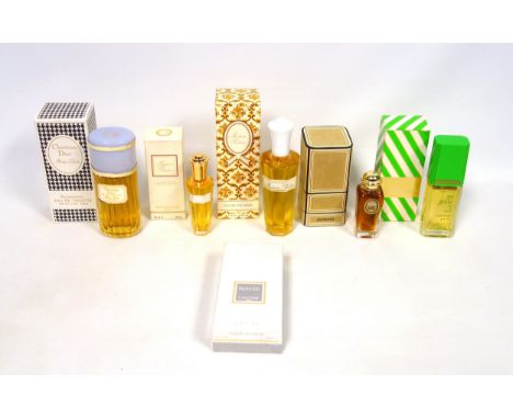 Bottle of Hermès Calèche perfume, 1 fl. oz.; Christian Dior Miss Dior Eau de Toilette, 4 oz.; Madame Rochas Eau de Cologne 11