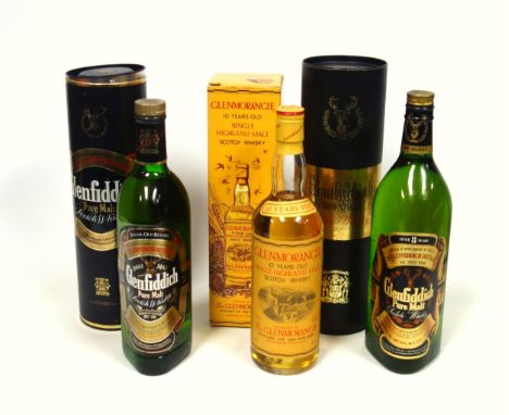Glenfiddich Over 8 Years Pure Malt Scotch Whisky, 94.5cl, 75 UK Proof; Glenfiddich Special Old Reserve Single Malt, 75cl, 40%