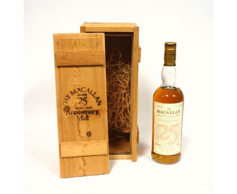 1965 Macallan 25 Year Old Anniversary Speyside Single Malt Scotch Whisky, Distilled in 1965 and bottled in 1990, 75cl, 43% A.