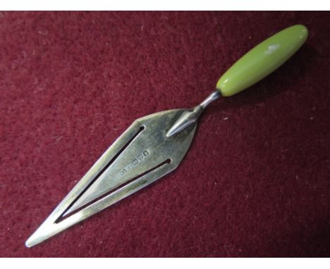GEORGE V SILVER TROWEL SHAPED BOOK MARK, CHESTER 1925, CHARLES HORNER