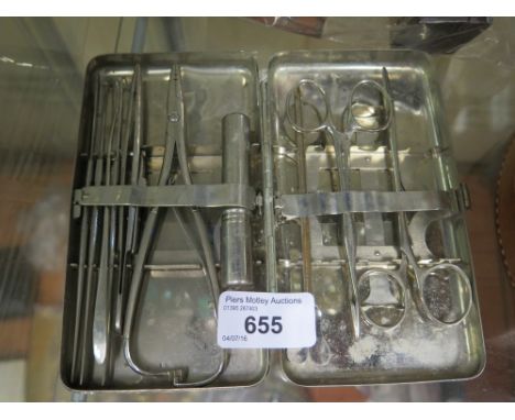 CASED SURGICAL EQUIPMENT,COLLAR BOX AND PARKER PEN ETC