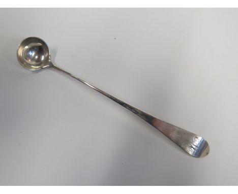 LATE EIGHTEENTH CENTURY SCOTTISH SILVER MINIATURE LADLE, JAMES ERSKINE, ABERDEEN, BIRD MARK