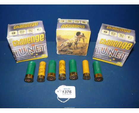 Three boxes of Challenge Tunet 20 bore shotgun cartridges (75 approx).  - ALL AMMUNITION MUST BE COLLECTED IN PERSON - NO POS