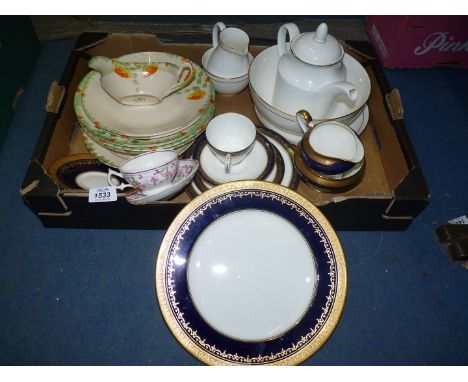 A quantity of part china teasets including Aynsley 'Balmoral' trio, Aynsley 'Georgian', Royal Worcester 'Contessa', etc.