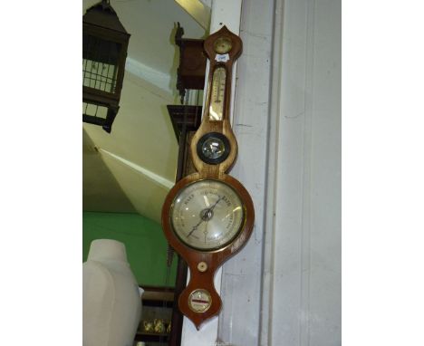 A banjo Barometer/thermometer by J. Weare, Wincanton, a/f.