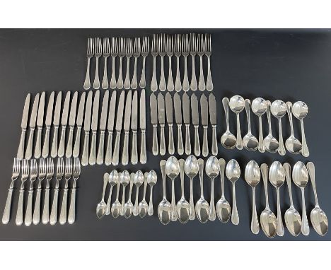8 place setting silver canteen of cutlery by C J Vaners, Sheffield 2007,&nbsp; in the bright cut pattern &amp; comprising: ma