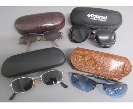 4 pairs of sunglasses includes Ray Ban RB3179 Top Bar sunglasses - Polaroid J8008 - Boots Unity 11034