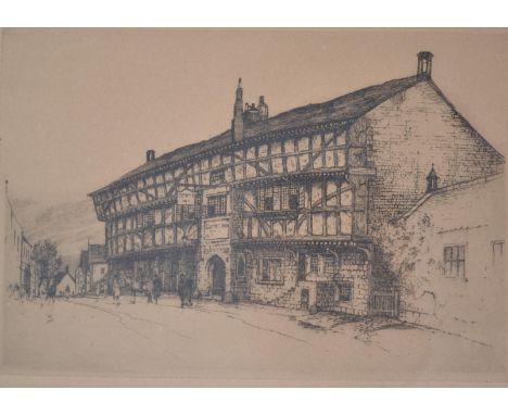 E Sharland. A 19th century lithograph print of the George Inn, Norton St Philip, Nr Bath. Framed and glazed.

Measures 20cms 
