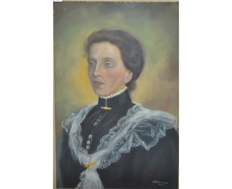 JB Shuttleworth. An excellent Victorian oil on canvas painting - portrait study of a lady being framed and signed to the corn