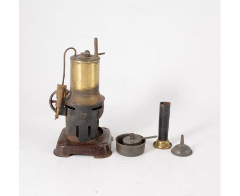 Bing Germany vertical steam engine toy, 19cm, with accessories.