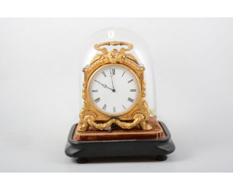 French gilt metal mantel clock, VAP Brevete movement, non-striking, with dome, 17cm.
