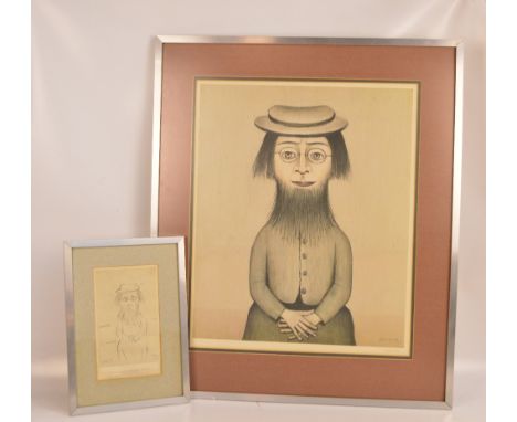 LAURENCE STEPHEN LOWRY RBA RA (1887-1976); a signed limited edition coloured print "Woman With a Beard", bearing blind stamp 