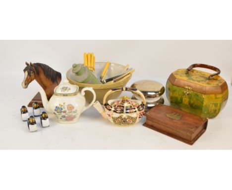 A large quantity of various ceramics including a Royal Doulton "Juno" tea set, a Davenport Imari style decorated oval teapot,