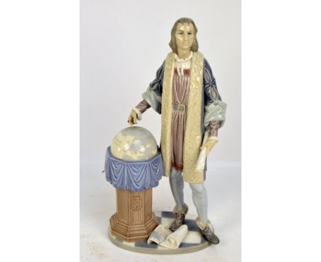 A large Lladro figure of Christopher Columbus, signed and numbered to base, height 42cm.    CONDITION REPORT:  Lacking compas