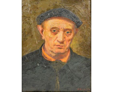 VASILII IVANOVICH SHUKHAEV (Russian, 1887-1973); oil on board, portrait study, signed to lower right, 46 x 31cm, traces of ol