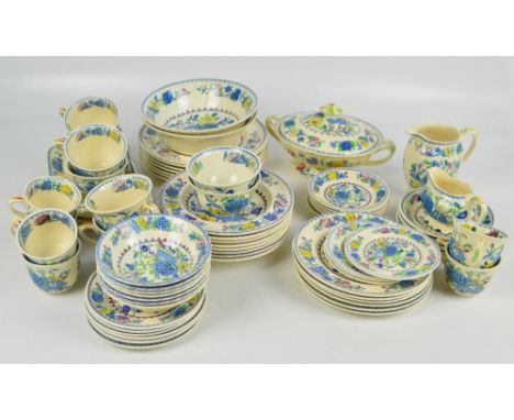 A large quantity of Mason's Ironstone "Regency" pattern tea and dinner ware comprising seven dinner plates, six dessert plate