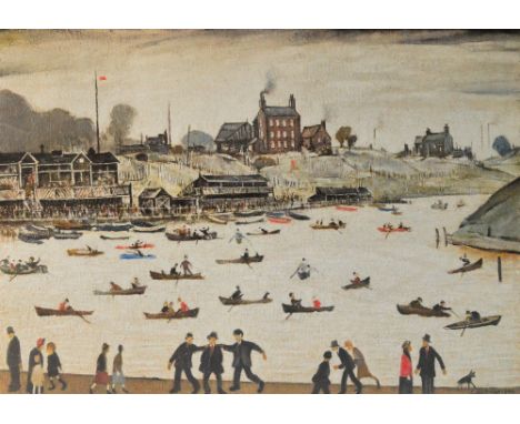 LAURENCE STEPHEN LOWRY RBA RA (1887-1976); a signed limited edition coloured print, "Crime Lake", signed in pencil lower righ