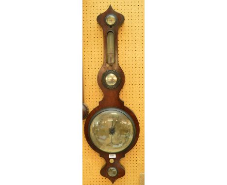 BLACKHURST OF CREWE; a 19th century rosewood five dial barometer, height 102.5cm.
