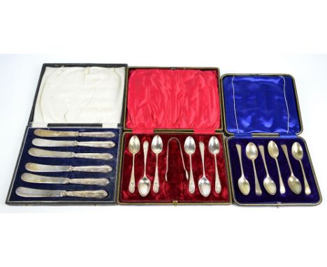 HARRISON BROS & HOWSON; a cased set of six George V hallmarked silver "Old English" pattern coffee spoons, Sheffield 1915, le