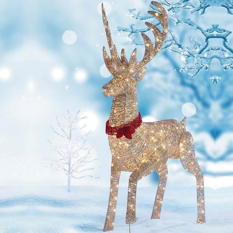  Christmas  Outdoor Decoration  Pre Lit Reindeer  Stag 240 Led 