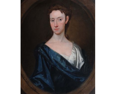 18th Century English School Half length portrait of Lucy Rocke, inscribed and dated 1720, oils on canvas, 74cm x 62cm