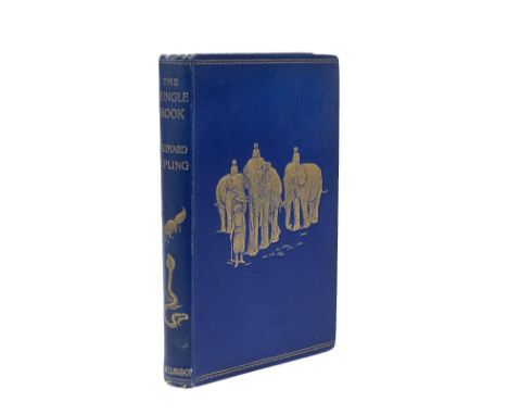 Book The Jungle Book, Rudyard Kipling, first edition, London 1894, original gilt blue cloth, 8vo