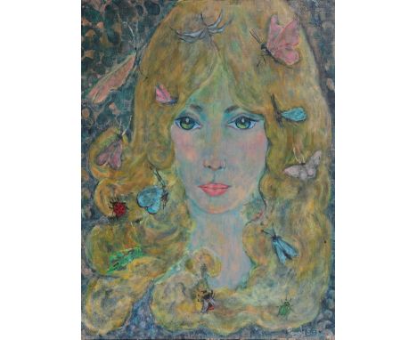 Christopher Martin (20th Century) Self portrait, oils on board, 30cm x 21cm, together with an oil study of a woman seated, pr