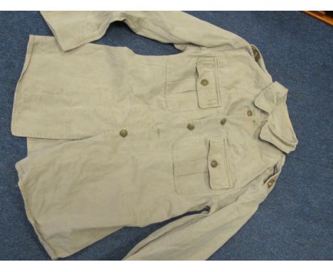Army WW1 Khaki drill tunic badged to the Royal Fusiliers (Palestine onwards era) with signals flags. AVF