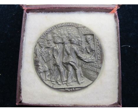 RMS Lusitania Medal in its original box of issue with original 'A German Naval Victory' leaflet