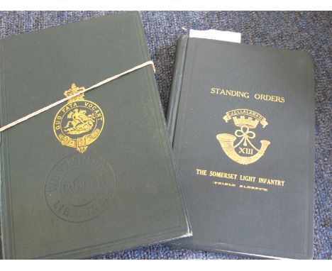 Books Standing Orders for the Somerset Light Infantry & ditto The Northumberland Fus both ex libris.