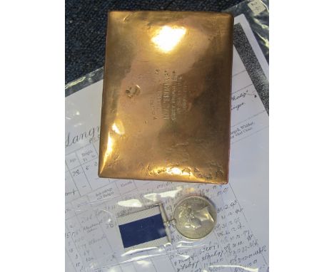 Naval long service & good conduct medal to harry langmead blksth HMS Britannia with copper trinket box engraved, made from th