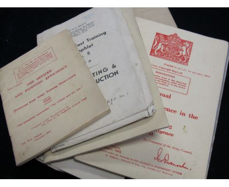 Training manuals booklets etc including tank hunting 1943 military indigence 1942 field service and regulation 1930 infantry 
