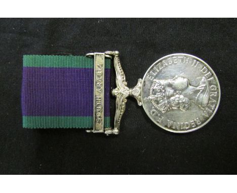 CSM QE2 with South Arabia clasp to 23869354 Pte R W Lloyd, Glosters. Few tiny contact marks VF