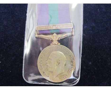 GSM GV with Iraq clasp named to 20156 Pte S Homer R. Irish Fusiliers. Lived Belfast. Toned VF