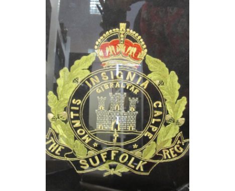 Suffolk regt framed tapestry (buyer collects)