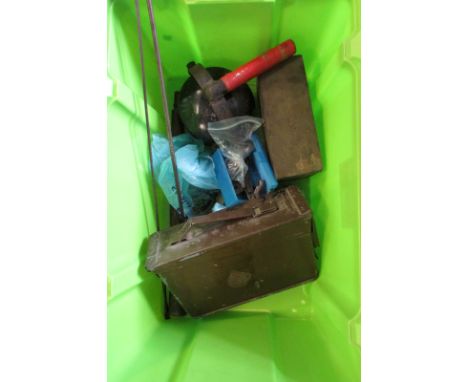 Militaria - mixed lot including old Ramrods, handheld searchlight with bulb case (Lucas Machine Gun Lamp Sight), relic hand g