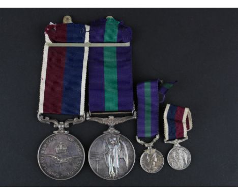 Group to 4105904 Cpl P Wilkinson RAF. Medals - GSM QE2 with Malaya clasp, and RAF LSGC Medal QE2 (DG) (P.4105904 Sgt). With m