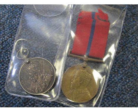 Coronation medal 1902 metropolitan police to pc c Lawrence k div with coronation medal 1911 metropolitan police to pc c Lawre