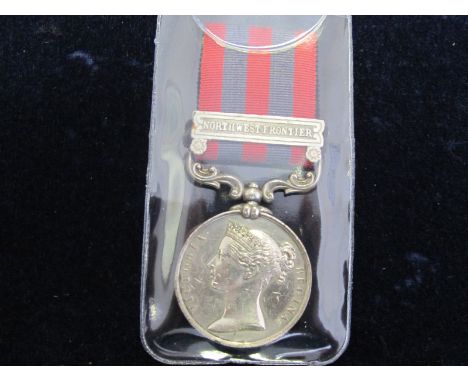 IGS 1854 with Northwest Frontier clasp impressed to G Shields HM's 1st Bn 6th Regt. Rank erased, retired as a Major. Light co