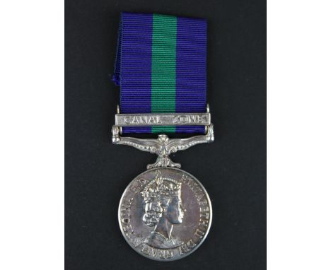 GSM QE2 with Canal Zone clasp to 1863548 WO1 R M S McBride RE. EF